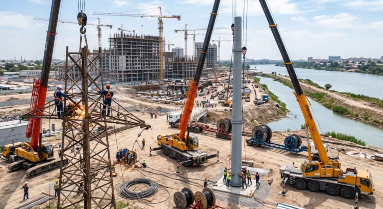 Перенос ВЛ 220 кВ из зоны строительства БЦ «Дарё Буйи Сити»